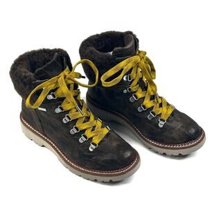 Bionica Danie Waterproof Shearling Camouflage Leather Boots Womens 7M New $190